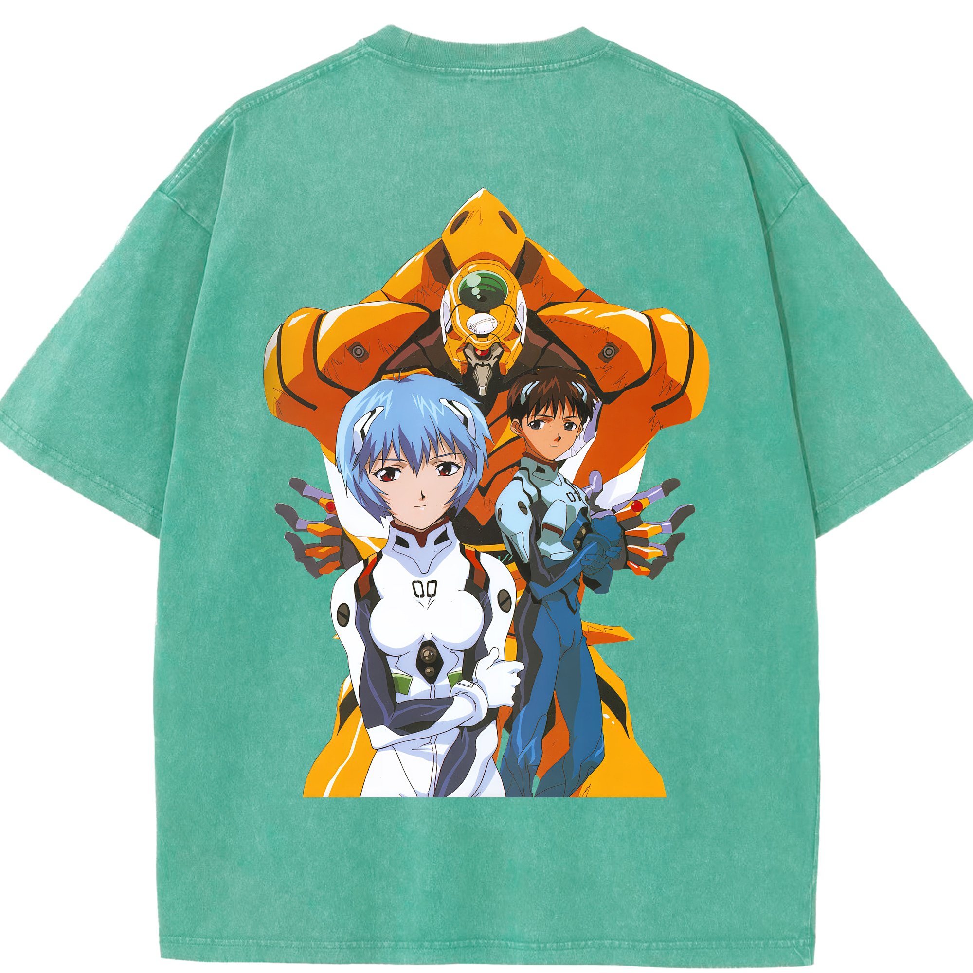 （画像用） EVA 新世紀エヴァンゲリオン 綿100% ヴィンテージ風 半袖Tシャツ（背面プリント）